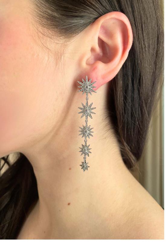  더 엔케이씨 스토어 이어링 Nkc Store 실버 스타버스트 댄글 - The NKC Store