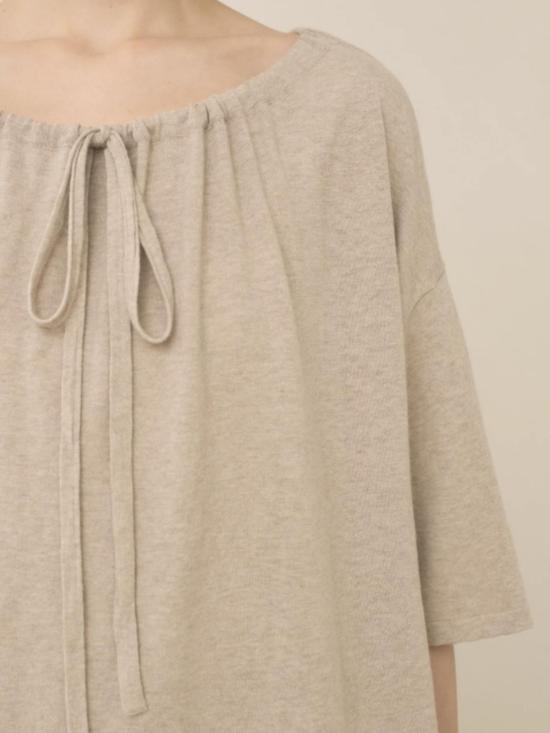  로렌 마누지안 반팔 티셔츠 게더 탑 시잘