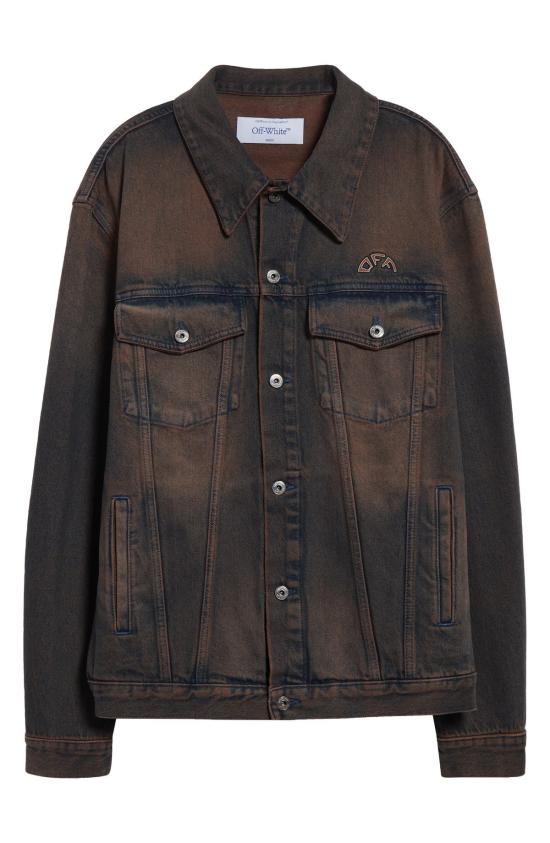  오프화이트 데님 자켓 오프 화이트 오버다이드 덴 스케이트 재킷 브라운