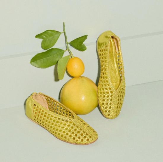  프레다 살바도르 뮬/슬리퍼 라일리 오픈 위브 발레 플랫 메탈릭 샤르트르즈 - FREDA SALVADOR