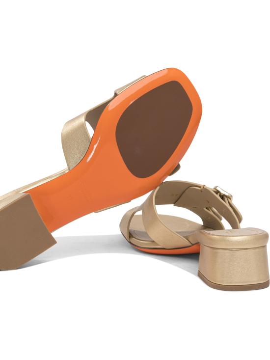 25SS 산토니 뮬/슬리퍼 WHVC70987HA2TLLXO50 Gold - SANTONI