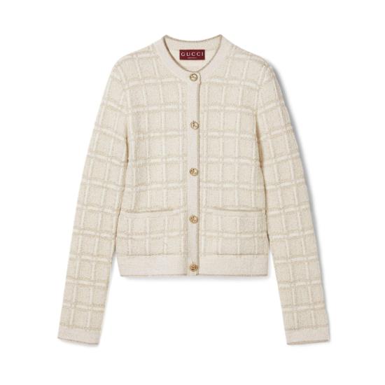 25SS 구찌 가디건 805754XKEDI 9237 WHITE