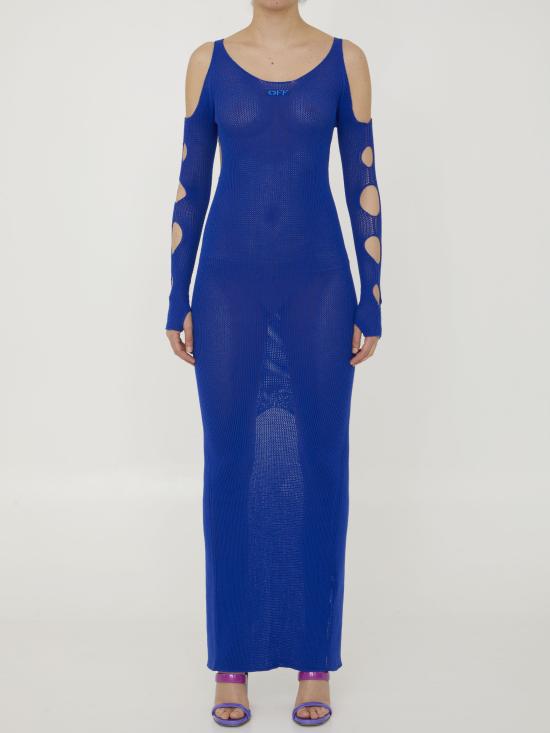  오프화이트 롱 원피스 OWHI087S23 BLUE