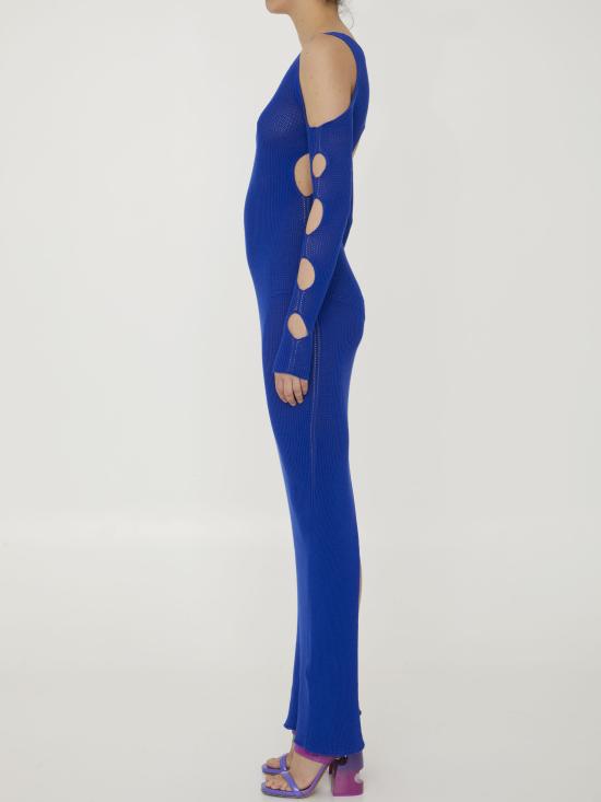  오프화이트 롱 원피스 OWHI087S23 BLUE - OFF WHITE