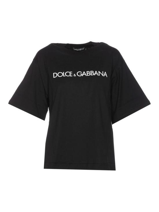 26SS 돌체앤가바나 로고 레터링 숏슬리브 코튼 티셔츠 F8U10TG7H4PN0000 Black