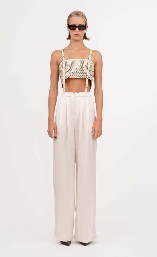  논살란트 레이블 민소매 티셔츠 넌캐럴런트 라벨 카터 크롭 크레마 - NONCHALANT LABEL