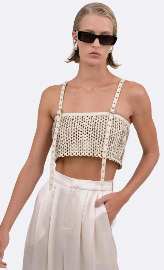  논살란트 레이블 민소매 티셔츠 넌캐럴런트 라벨 카터 크롭 크레마