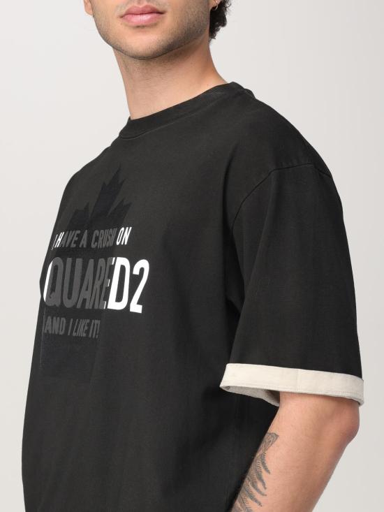 25FW 디스퀘어드2 반팔 티셔츠 S74GD1405S24583 900 Black - DSQUARED2