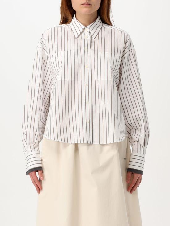 25FW 브루넬로 쿠치넬리 블라우스 MA783RD606 C015 White