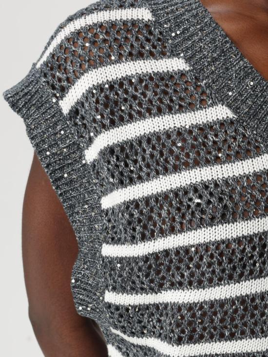 25FW 브루넬로 쿠치넬리 베스트 MCO558902 CAS74 Blue - BRUNELLO CUCINELLI