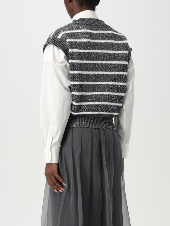 25FW 브루넬로 쿠치넬리 베스트 MCO558902 CAS74 Blue - BRUNELLO CUCINELLI