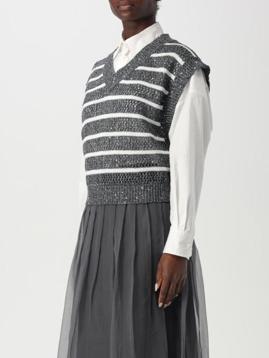 25FW 브루넬로 쿠치넬리 베스트 MCO558902 CAS74 Blue - BRUNELLO CUCINELLI