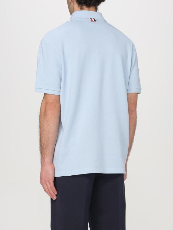 26SS 톰브라운 클래식 피케 4바 숏슬리브 폴로 티셔츠 MJP110P00050 480 Gnawed Blue - THOM BROWNE