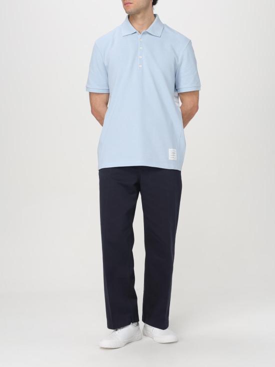 26SS 톰브라운 클래식 피케 4바 숏슬리브 폴로 티셔츠 MJP110P00050 480 Gnawed Blue - THOM BROWNE