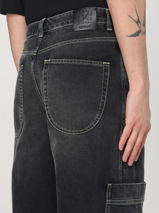 25SS 오프화이트 데님 팬츠 OMYA18QS25DEN002 1350 Black - OFF WHITE