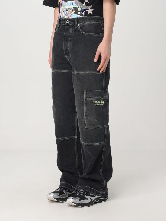 25SS 오프화이트 데님 팬츠 OMYA18QS25DEN002 1350 Black - OFF WHITE