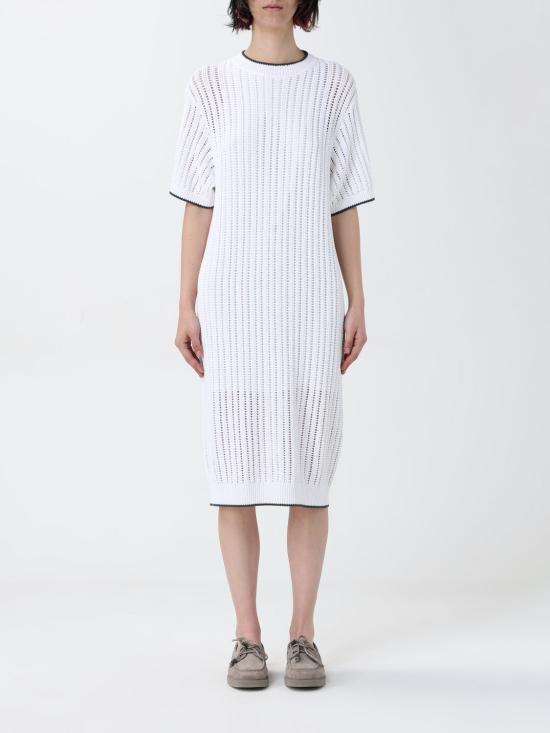 25SS 브루넬로 쿠치넬리 미디 원피스 MSB582A90 C159 White