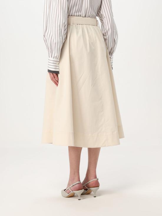 25SS 브루넬로 쿠치넬리 스커트 ML138G3753 C9002 White - BRUNELLO CUCINELLI