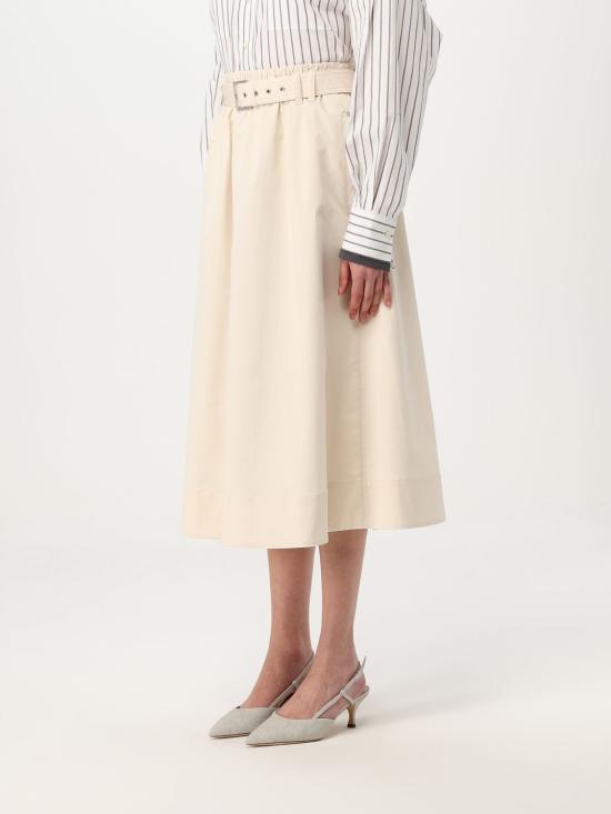 25SS 브루넬로 쿠치넬리 스커트 ML138G3753 C9002 White - BRUNELLO CUCINELLI