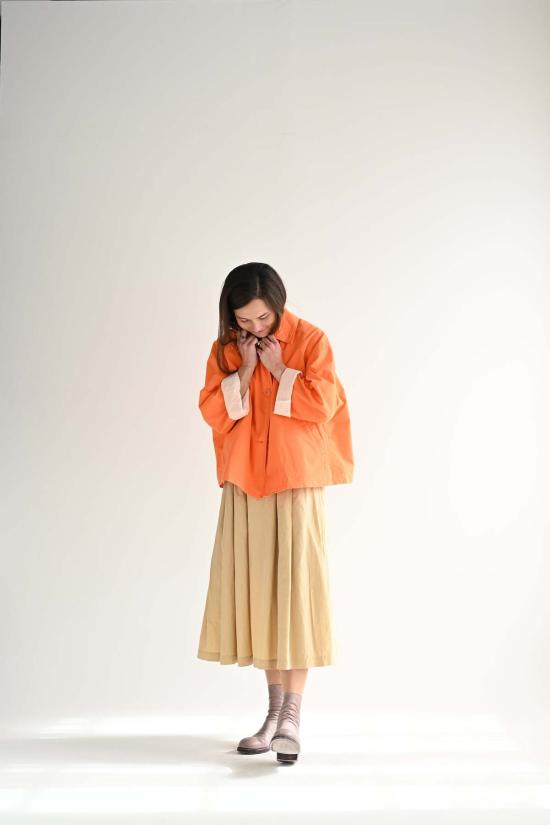  케이시 케이시 미디 스커트 볼링 스커트 베이지 - CASEY CASEY