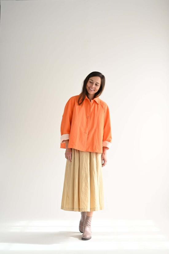  케이시 케이시 미디 스커트 볼링 스커트 베이지 - CASEY CASEY