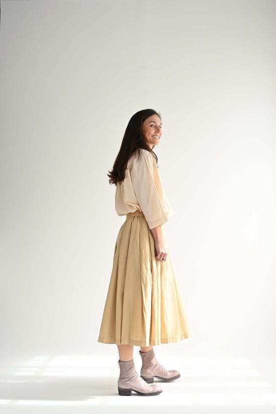 케이시 케이시 미디 스커트 볼링 스커트 베이지 - CASEY CASEY