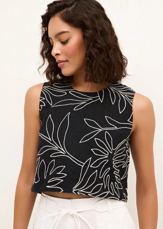  마리 올리버 블라우스 데이비스 탑 와일드플라워