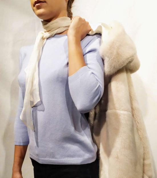 25FW 라 로즈 스웨터 GDC22809 40951 LIGHT BLUE - LA ROSE