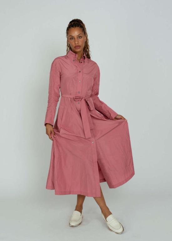  오디 롱 원피스 태피타 셔츠 드레스 루즈 - ODEEH