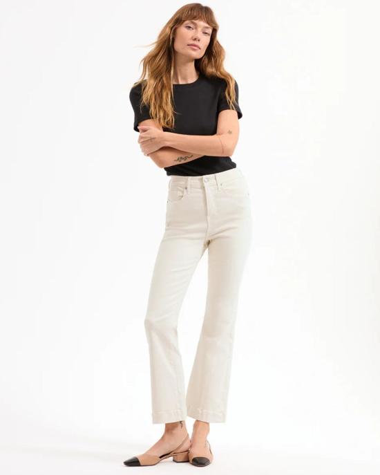  베로니카비어드 데님 팬츠 베로니카 비어드 카슨 하이 라이즈 앵클 플레어 에크루 - VERONICA BEARD