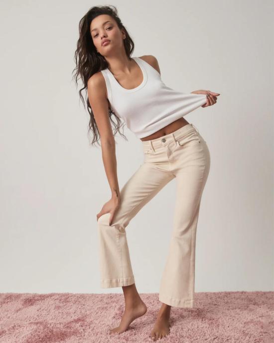  베로니카비어드 데님 팬츠 베로니카 비어드 카슨 하이 라이즈 앵클 플레어 에크루 - VERONICA BEARD