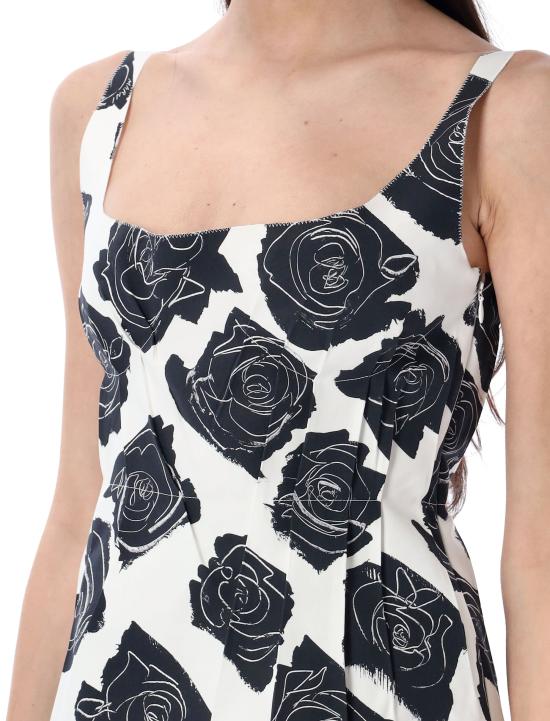 25SS 마르니 숏 원피스 25PABMA1417A0UTC537 LUW01 WHITE BLACK ROSE - MARNI