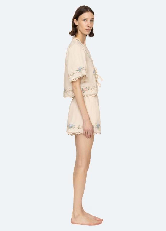  씨뉴욕 언더웨어 씨 나이 에드위나 피제이 숏셋 크림 - SEA NY