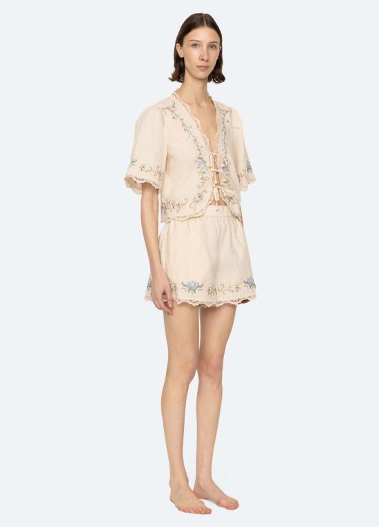  씨뉴욕 언더웨어 씨 나이 에드위나 피제이 숏셋 크림 - SEA NY