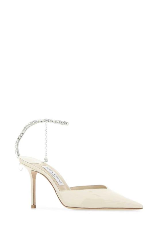 25FW 지미추 드레스 슈즈 SAEDA85BOB LINENCRYSTAL BEIGE O TAN - JIMMY CHOO