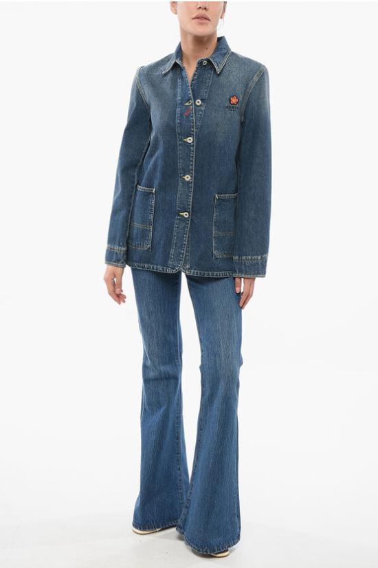  겐조 코트 FD52DV232 6B2 DD Blue - KENZO