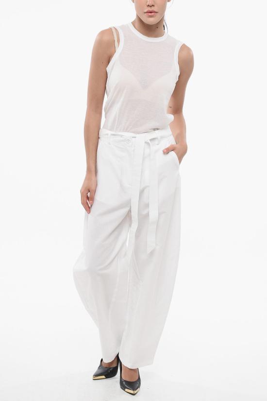  핑코 스트레이트 팬츠 103472A1LCZ04 White - PINKO