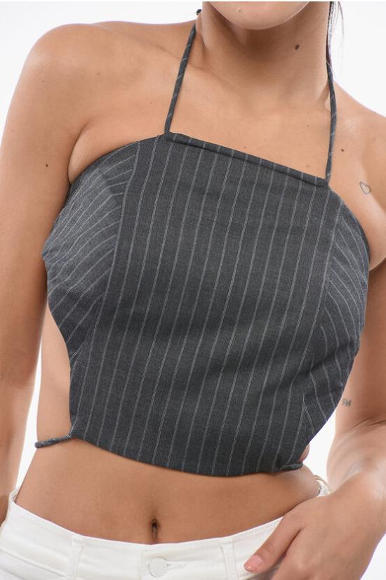  가니 민소매 티셔츠 F86726474 016 Gray - GANNI