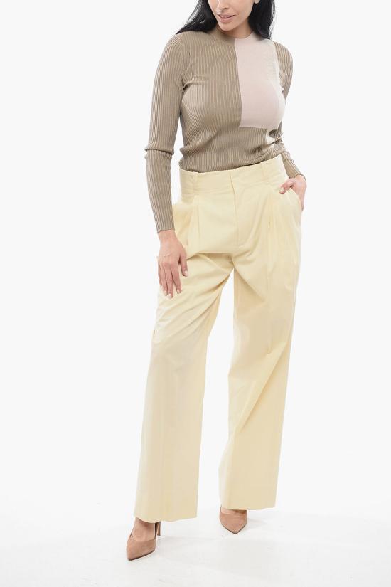  보테가베네타 스트레이트 팬츠 793118V3YS0 7098 Beige - BOTTEGA VENETA