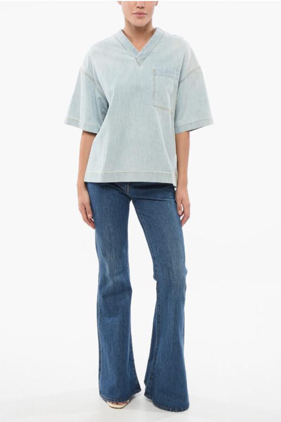  보테가베네타 블라우스 774676 V3N60 4946 Light blue - BOTTEGA VENETA