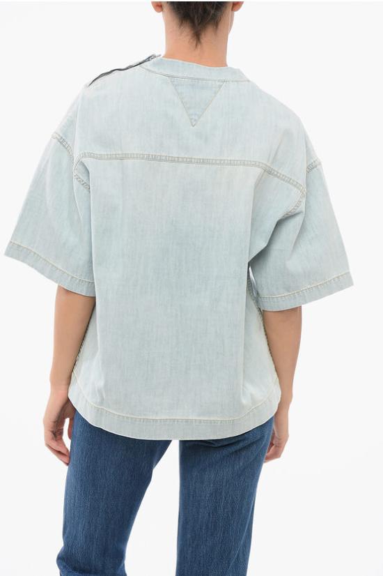  보테가베네타 블라우스 774676 V3N60 4946 Light blue - BOTTEGA VENETA