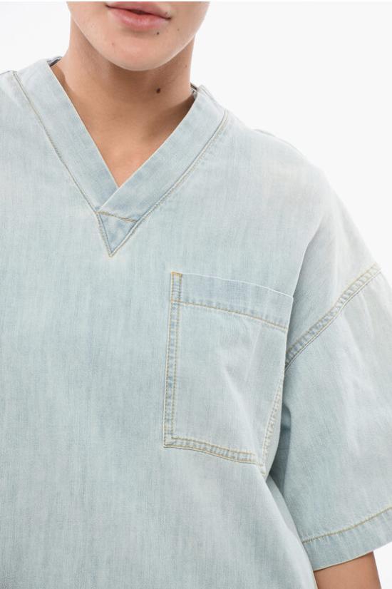  보테가베네타 블라우스 774676 V3N60 4946 Light blue - BOTTEGA VENETA