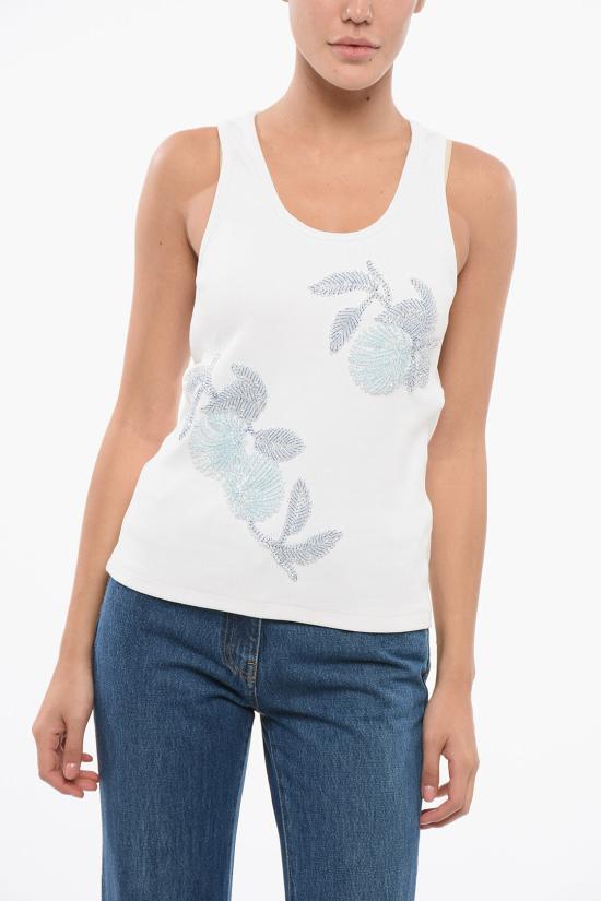  보테가베네타 민소매 티셔츠 769857V3M20 9071 White