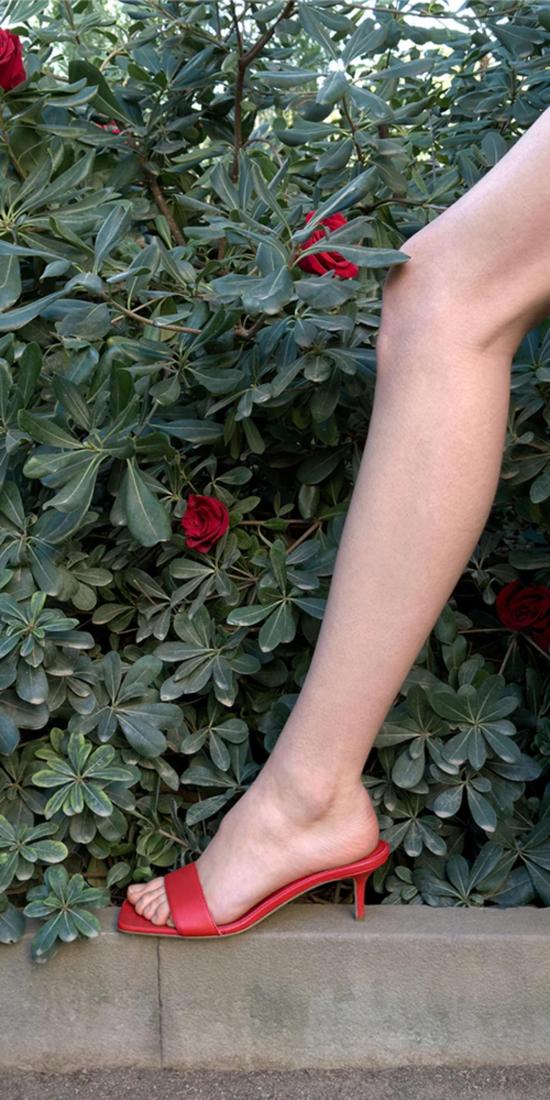  에이드 뮬/슬리퍼 Aeydē Ilvy 가죽 뮬 레드 - AEYDE