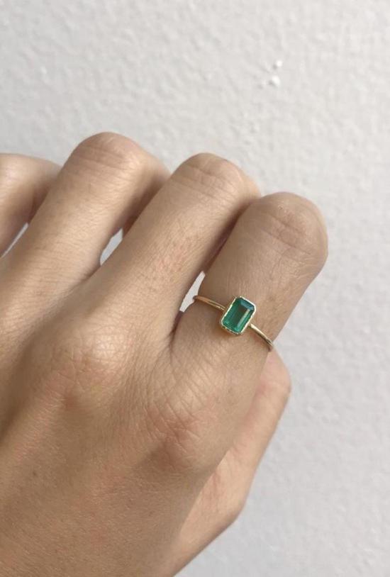  제니 권 디자인스 반지 제니 권 디자인 에메랄드 컷 에메랄드 위스프 링 - JENNIE KWON DESIGNS