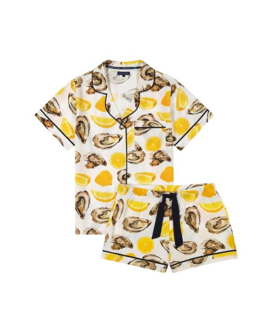  케이티 키메 라운지 웨어 더 월드 이즈 유어 오이스터 파자마 반바지 세트 옐로우
