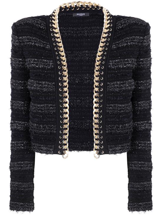 25SS 발망 자켓 EF0SK256KI46 EAD BLACK GOLD - BALMAIN