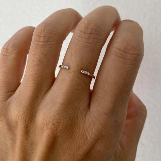  제니 권 디자인스 반지 제니 권 화이트 이퀼리브리엄 커프 링 로즈 골드 - JENNIE KWON DESIGNS