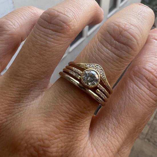  제니 권 디자인스 반지 제니 권 화이트 이퀼리브리엄 커프 링 로즈 골드 - JENNIE KWON DESIGNS