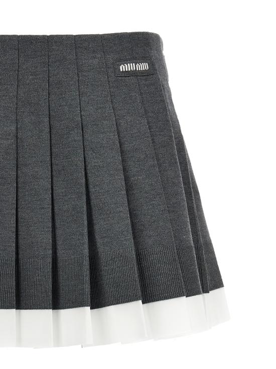 25SS 미우미우 숏 스커트 MG2333SOOO15Q9F0I13 Gray - MIU MIU